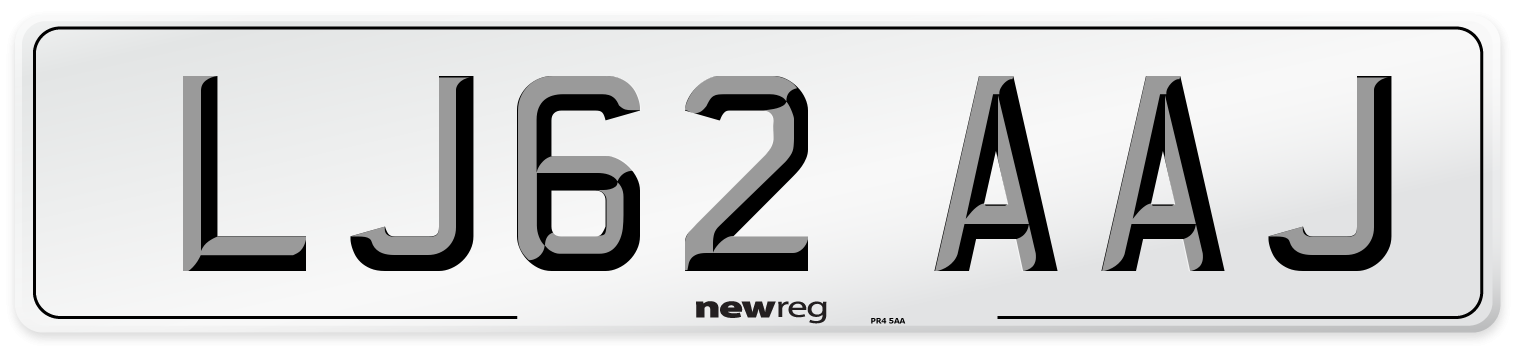 LJ62 AAJ Number Plate from New Reg